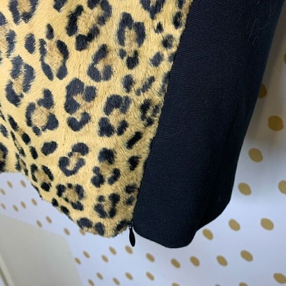 Milly leopard animal print leather shell top 4 - Picture 6 of 7